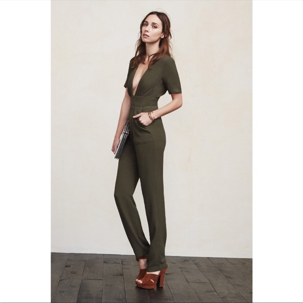 Reformation Dean Jumpsuit in Green, Size XS